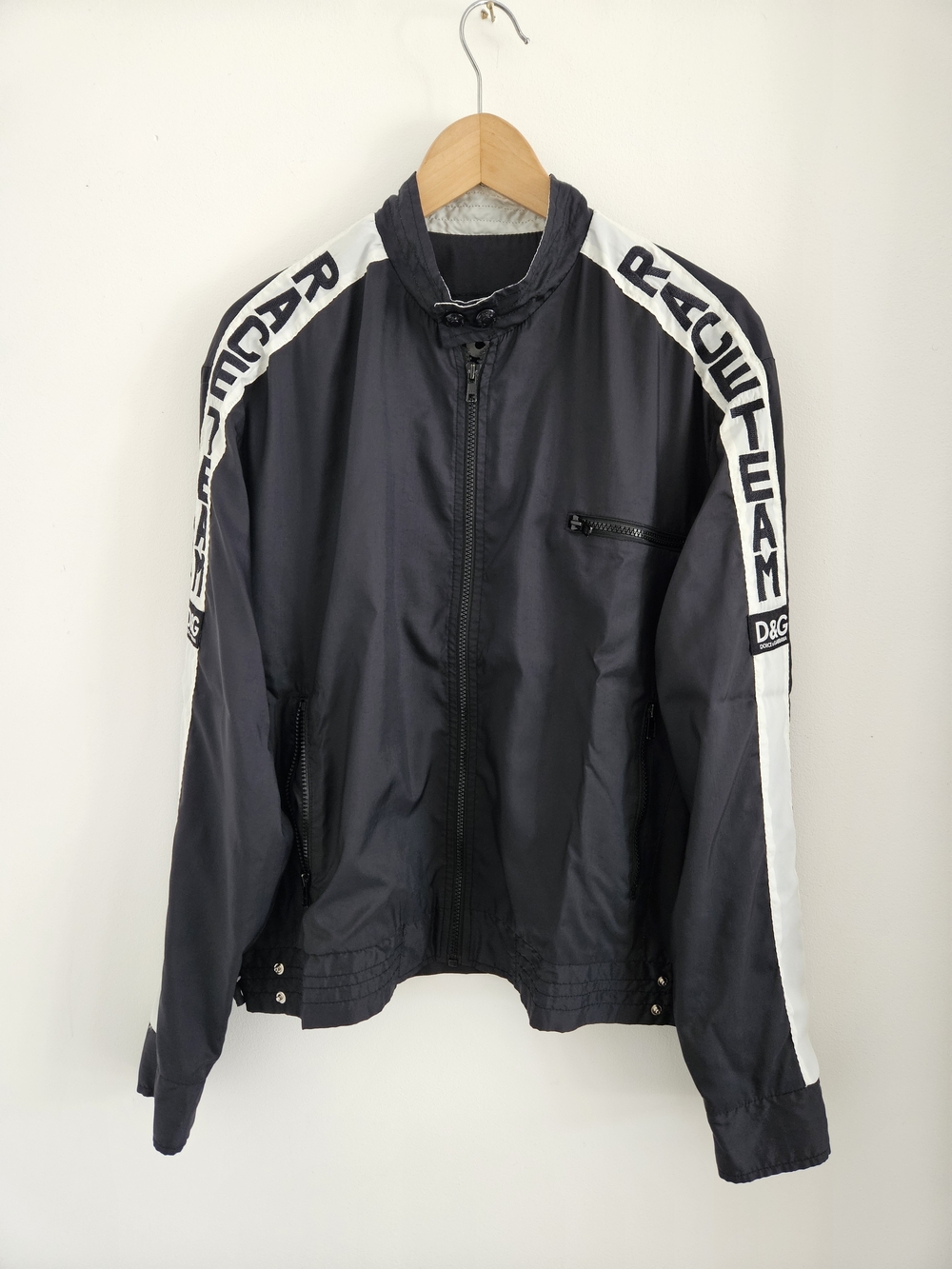 Vintage Y2K D&G Dolce & Gabbana Racing Team Moto Biker Jacket Extra Large